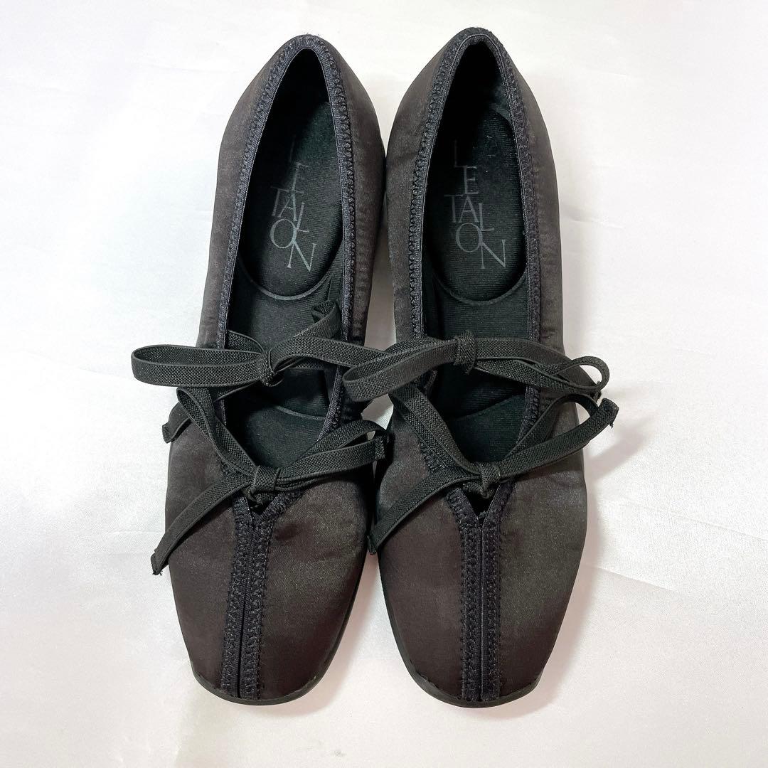 美品✨　ルタロン　ダブルリボンバレリーナ　【24.5】ブラック