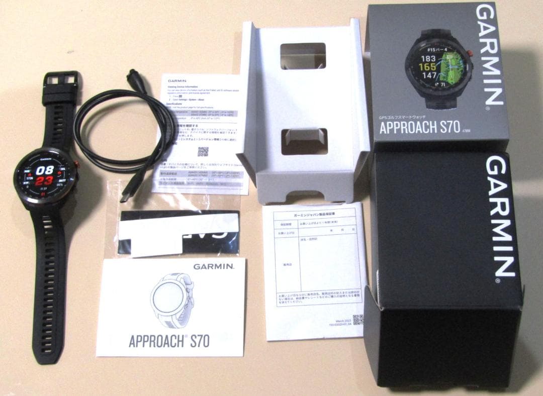 超美品 ガーミン アプローチ S70 ブラック 47mm