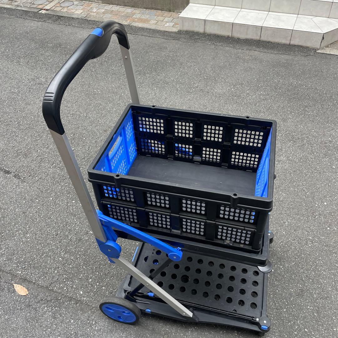 折りたたみ式カート ショッピングカート ダブルレイヤートローリー/ヤ