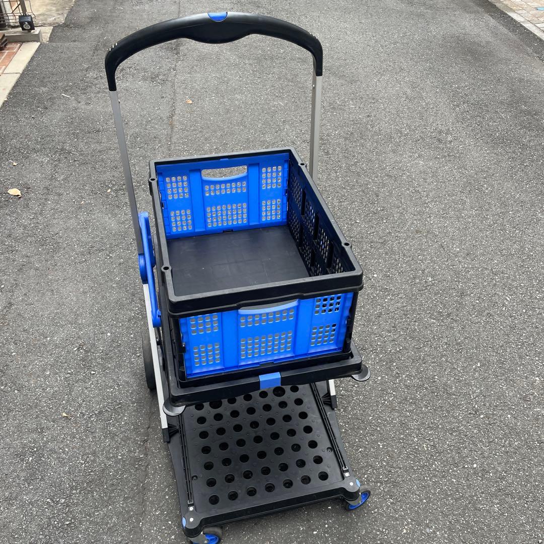 折りたたみ式カート ショッピングカート ダブルレイヤートローリー/ヤ