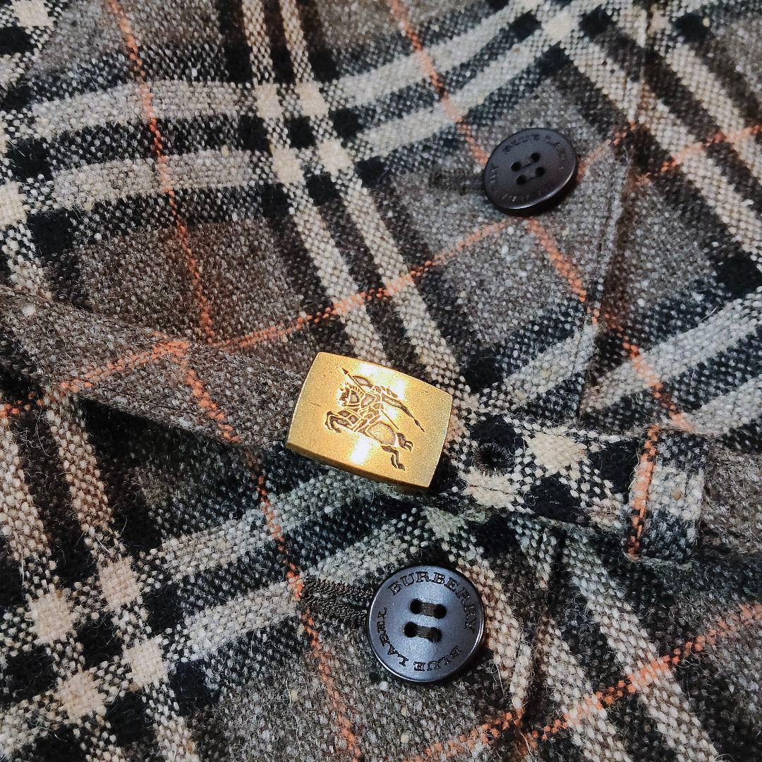 バーバリー ブルーレーベル ノバチェック ロゴベルト ジャケット アンゴラ