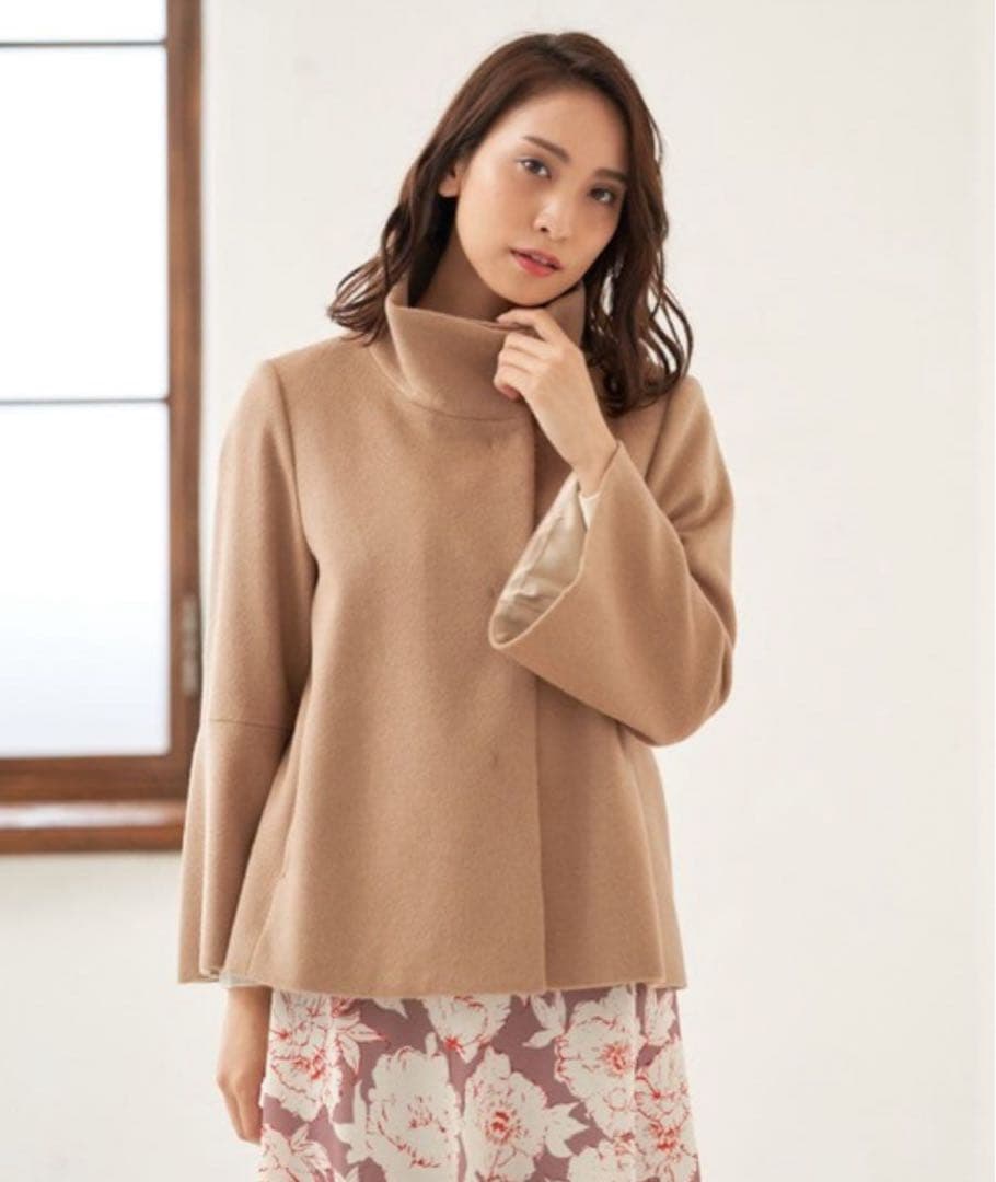 ANAYI アナイ アンゴラビーバー袖フレアコート 38 ショートコート