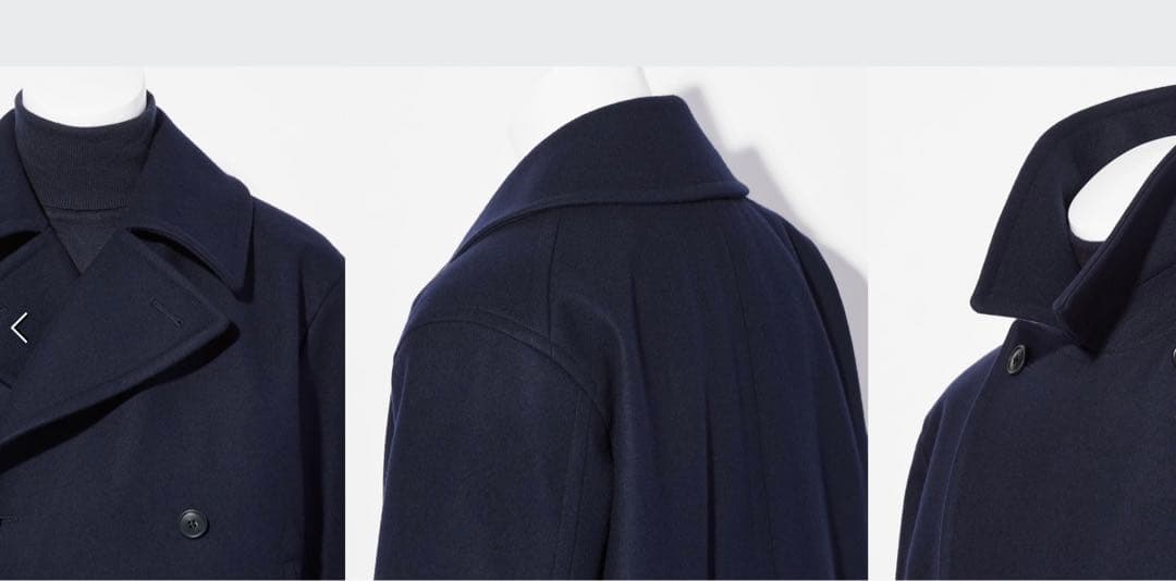 ウールブレンドオーバーサイズピーコート ネイビー ユニクロJ+ 新品