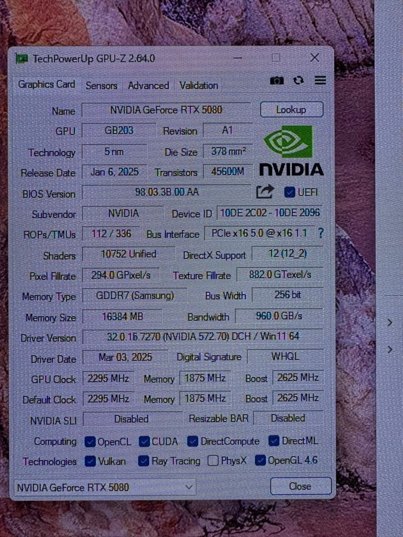 GALAKURO GeForce RTX 5080 16GB ROPコア確認済