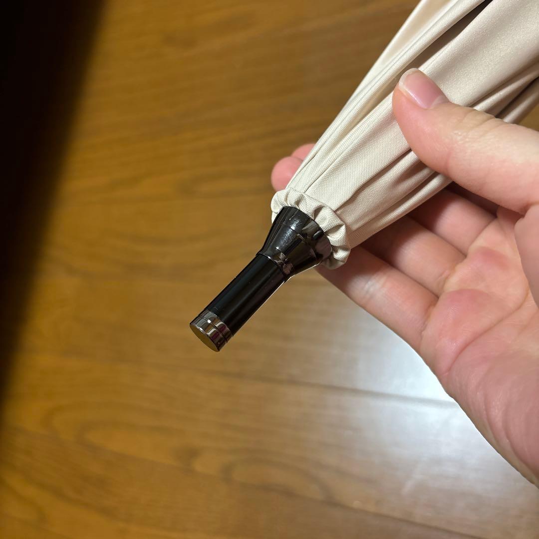 芦屋ロサブラン　フリル付きベージュ晴雨兼用傘