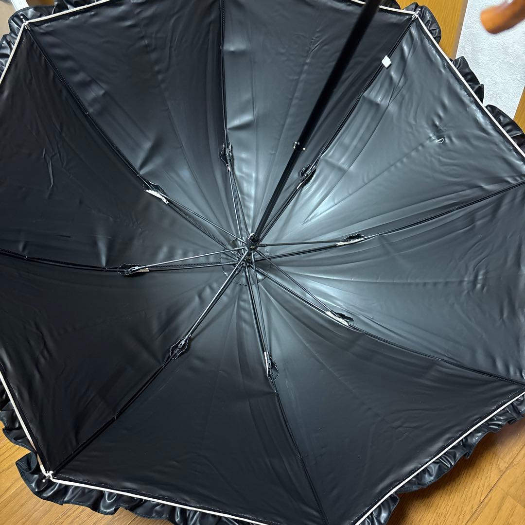 芦屋ロサブラン　フリル付きベージュ晴雨兼用傘