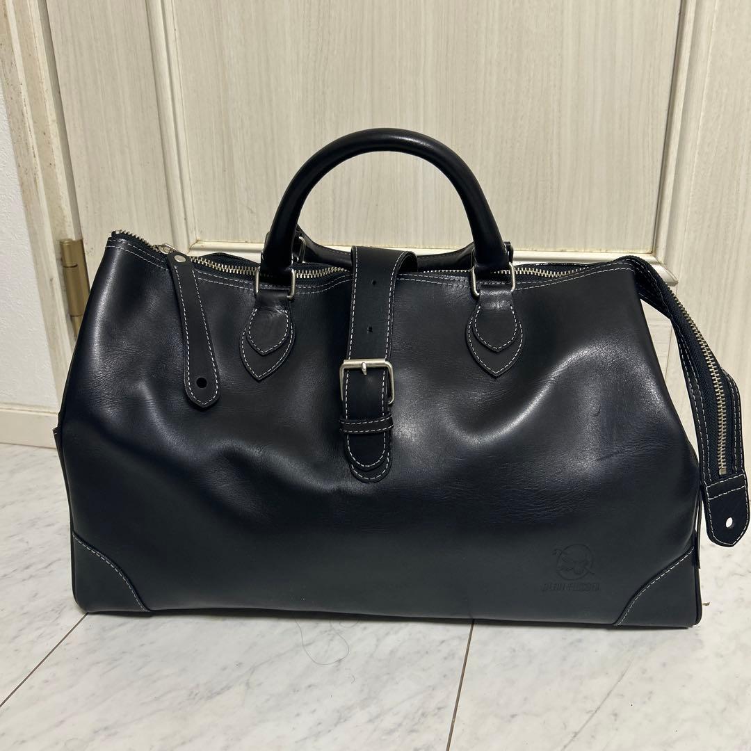 極美品ALAN FLUSSERオールレザーボストンバッグ アランフラッサー黒鍵付