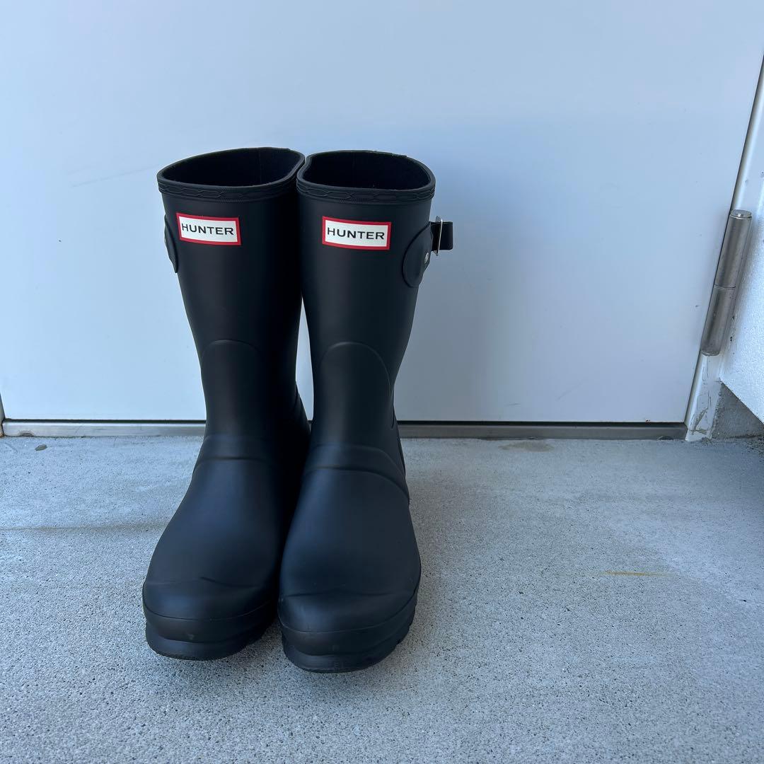 HUNTER(ハンター) レインブーツ ミドル25.0㎝、ブラック、黒
