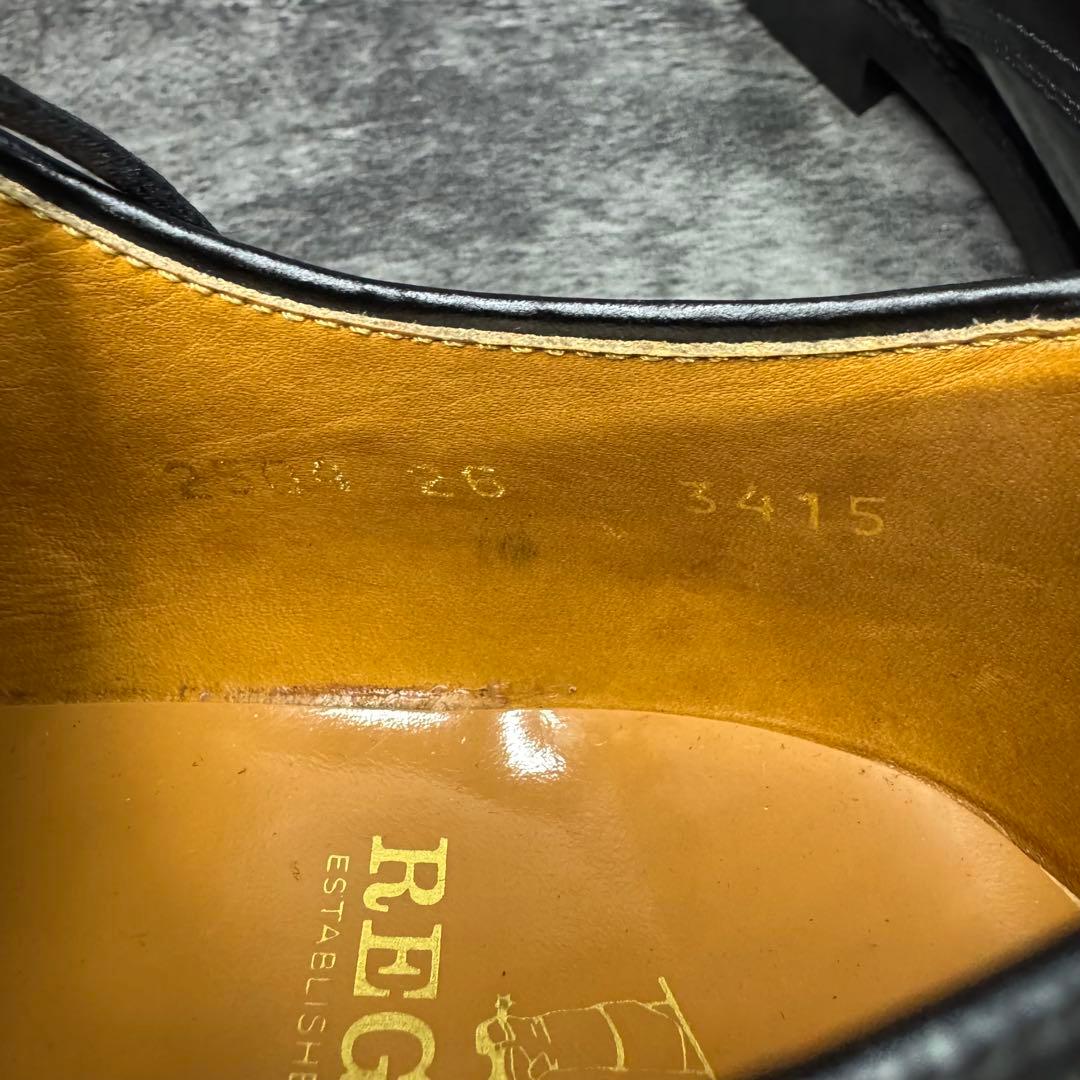 【新品未使用】REGAL プレーントゥ 2504 ガラスレザー ブラック 26