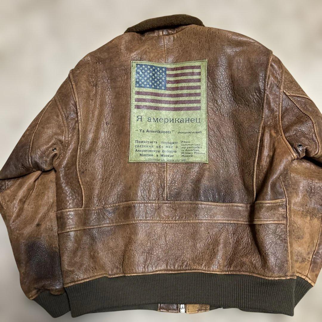 ス*ー様 avirexレザーG-1トップガンモデルMアビレックスアヴィレックス