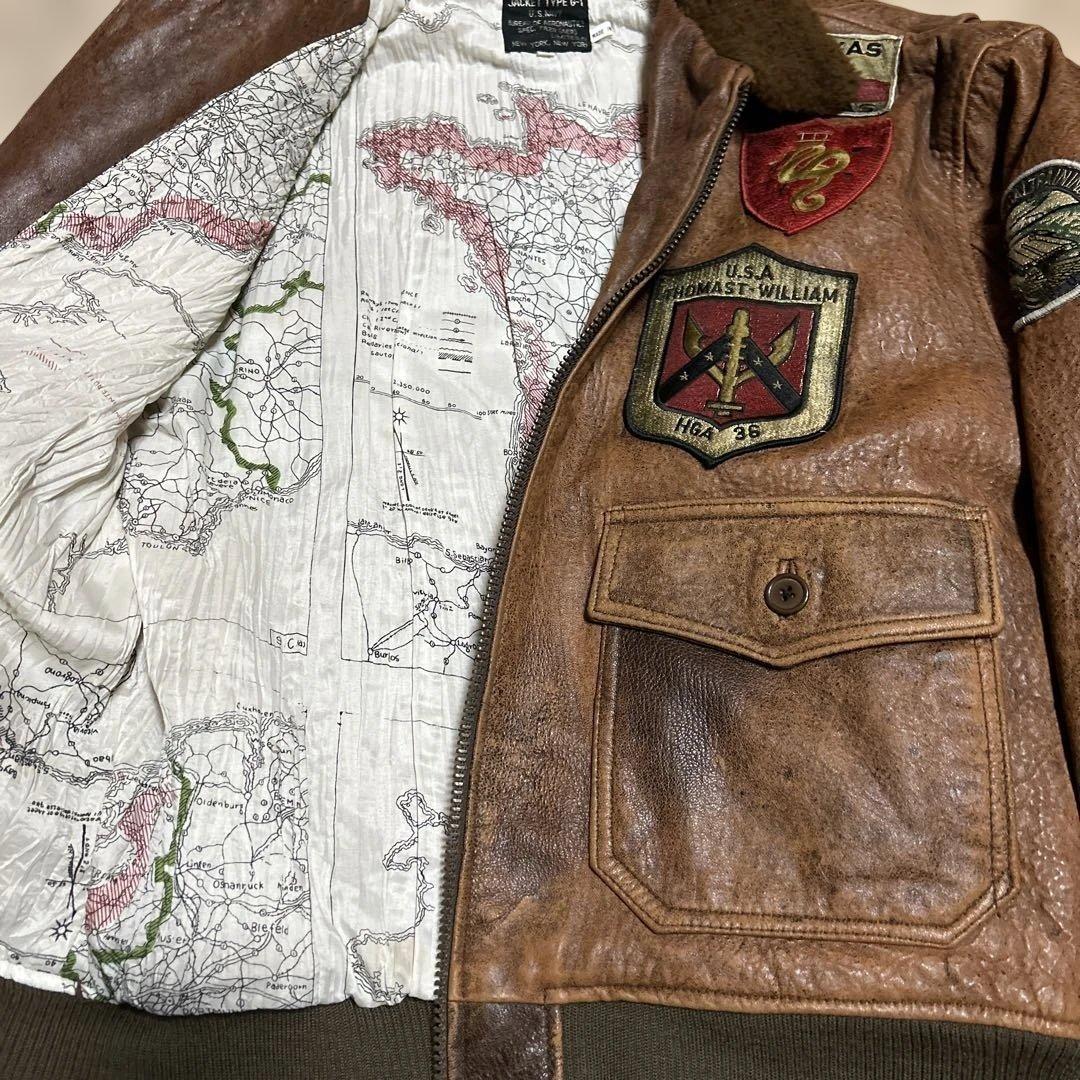 ス*ー様 avirexレザーG-1トップガンモデルMアビレックスアヴィレックス