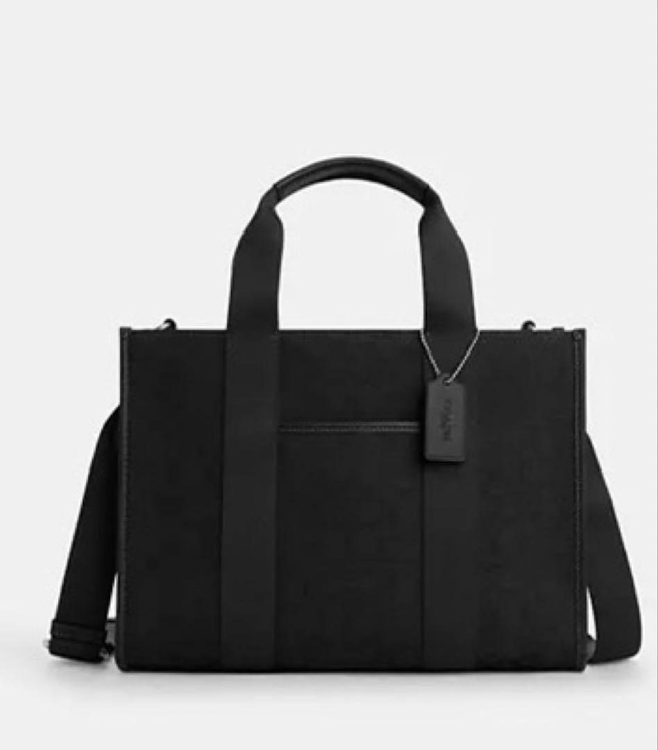 新品　COACH ブラック　スミス トート バッグ・シグネチャー ジャカード