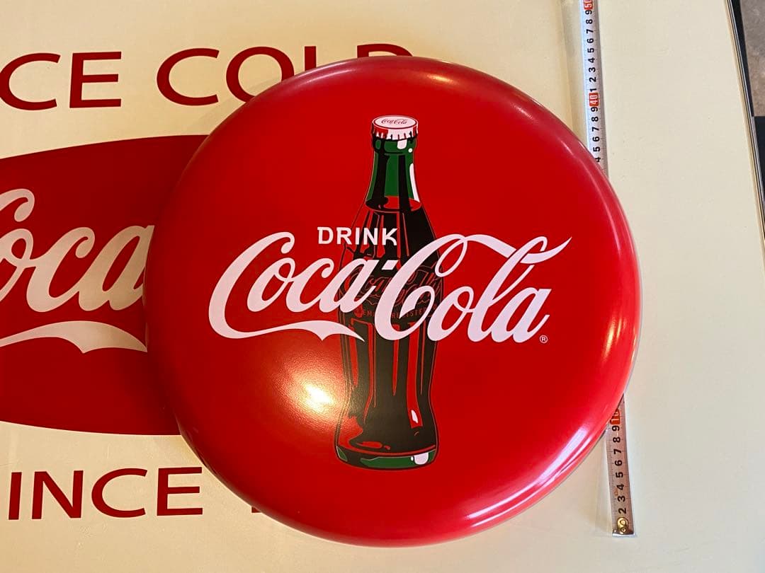 ビンテージ Coca-Cola コカコーラ ボタンサイン 琺瑯看板