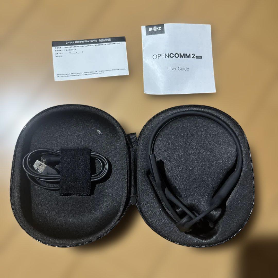 【極美品】Shokz OpenComm2 骨伝導ヘッドセット ブラック C110