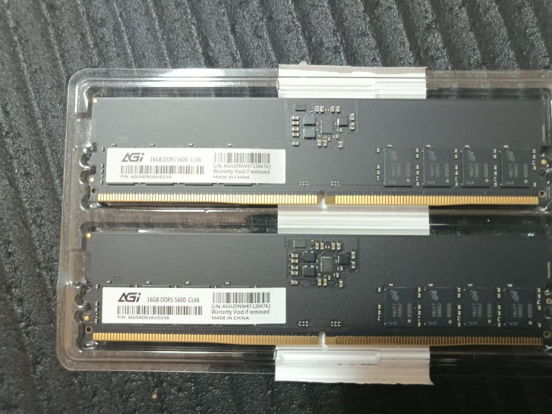 ddr5 メモリ 2×16gb計32gb agi56do16ud238