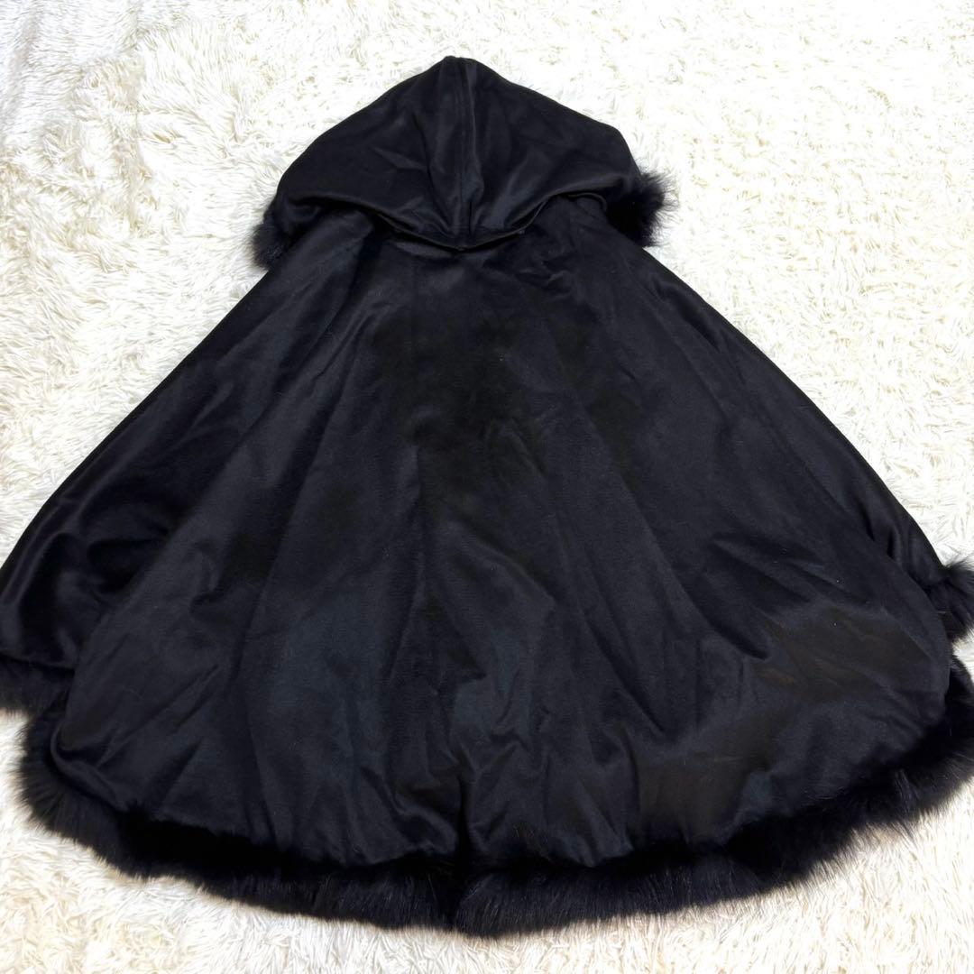 【極美品】F-wisteria カシミヤ100% フォックス フード ポンチョ