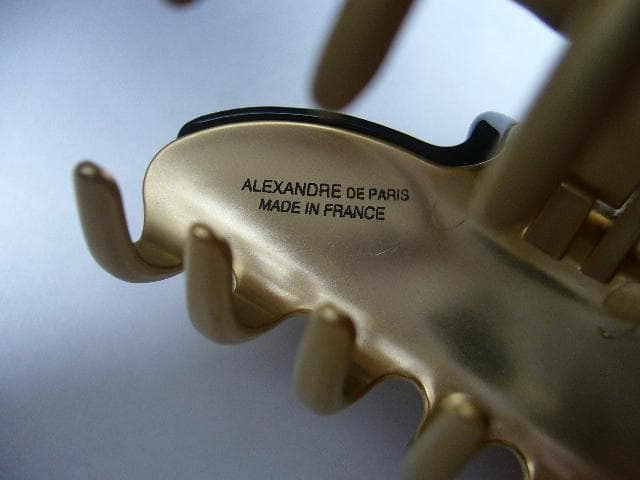 ☆美品☆アレクサンドルドゥパリ●クリスタル付きクリップ/ブラック/Mサイズ