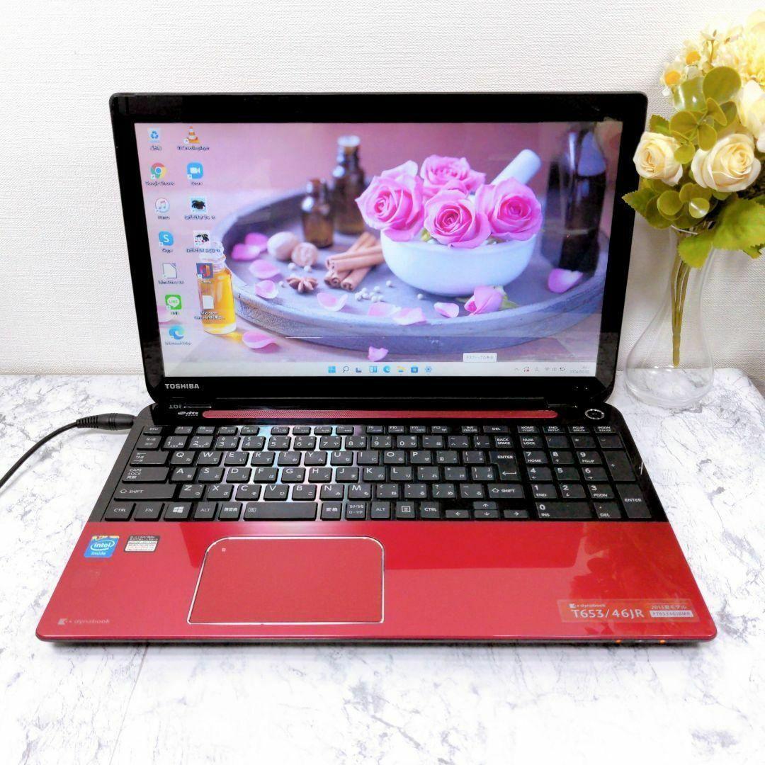 JT31 可愛い赤✨ノートパソコン Windows11 カメラ付きPC SSD