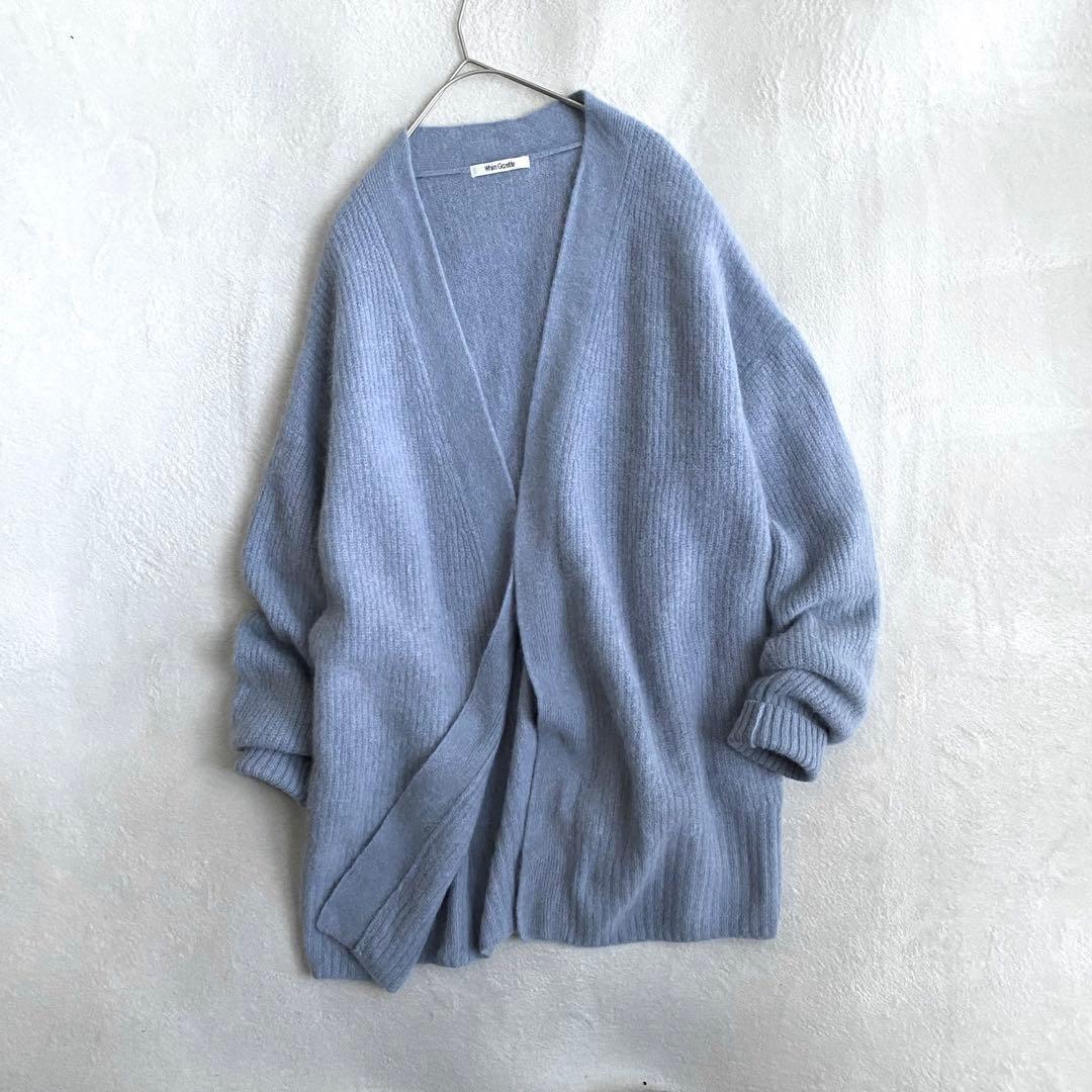 【美品✨】Whim Gazette ラクーン100% furニット畦カーディガン