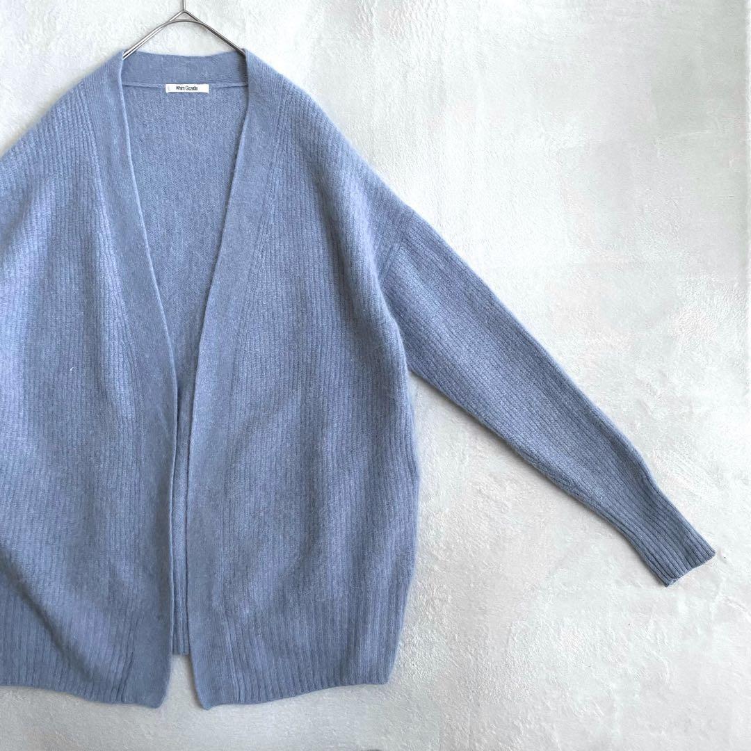 【美品✨】Whim Gazette ラクーン100% furニット畦カーディガン