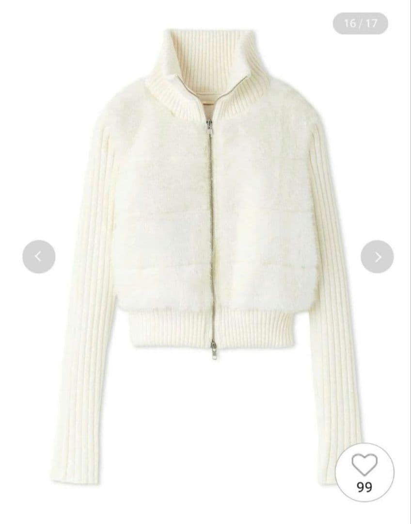 新品タグ付　ファーニットブルゾン　白　SNIDEL