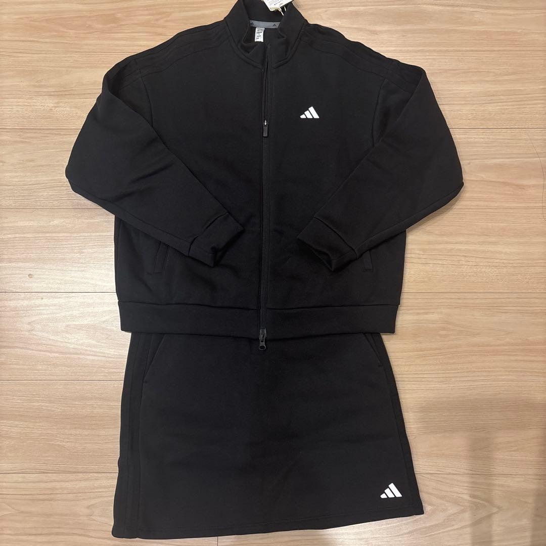 新品タグ付アディダス セットアップ トラックジャケット＆スコート 黒 L