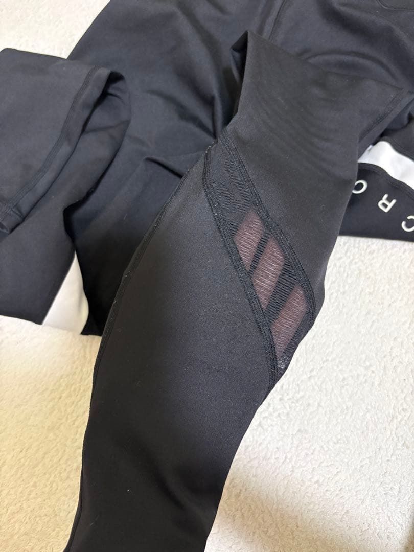 CRONOS ブラックレギンス ホワイトアクセント