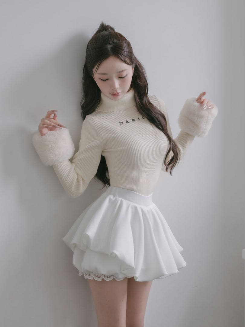 Darich ボリュームバルーンミニスカート WHT