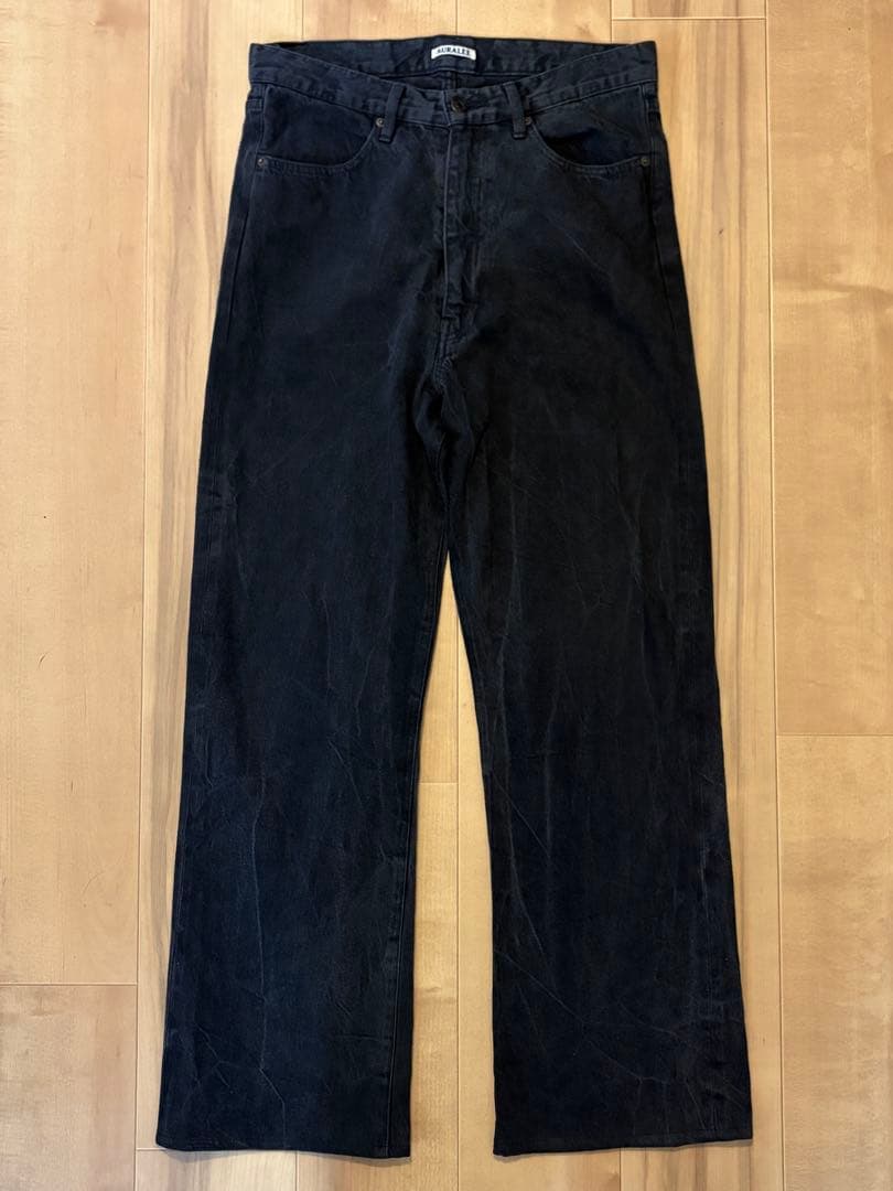 パンツ AURALEE SELVEDGE FADED LIGHT DENIM PANTS