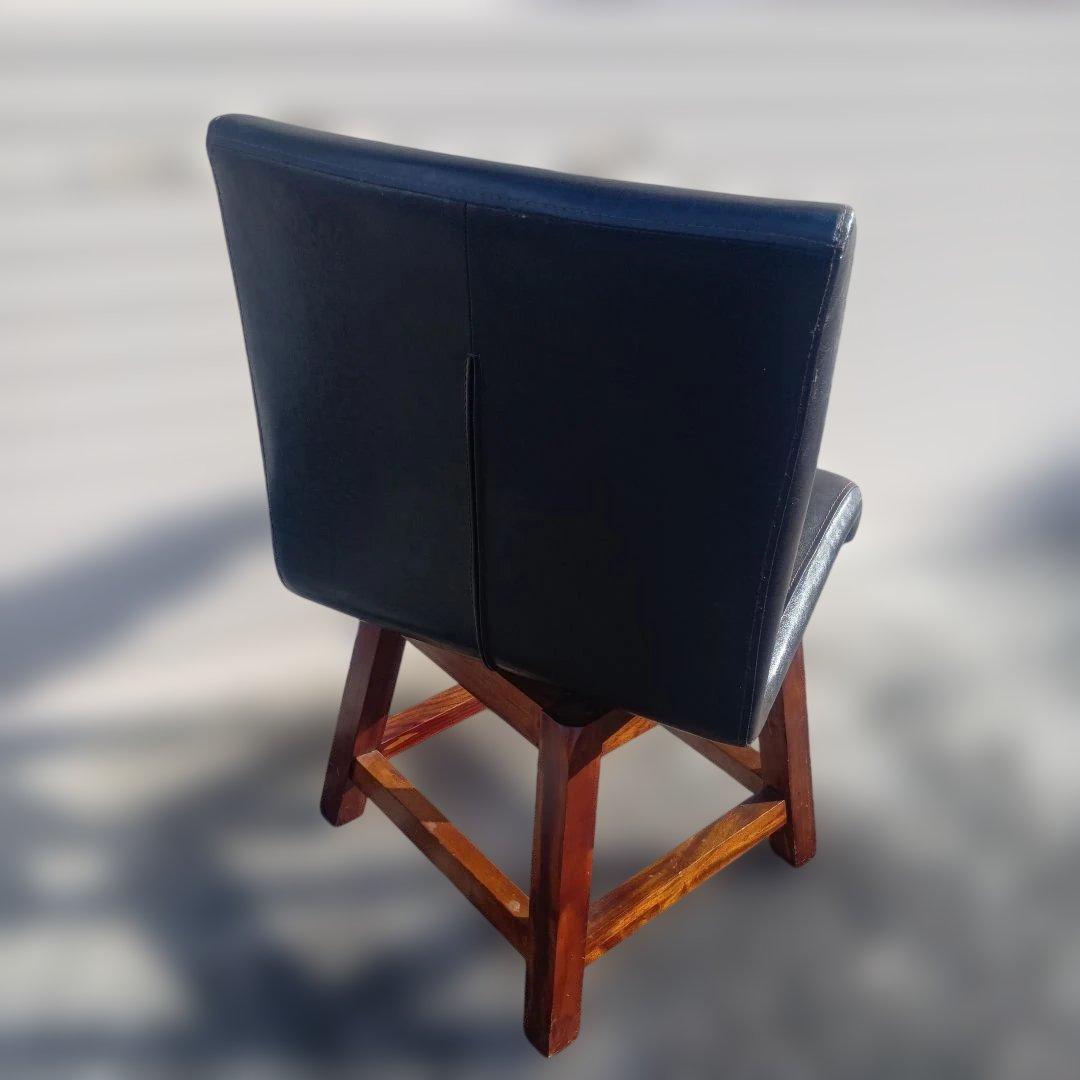 ヴィンテージ MORISHIGE PUレザー アンティーク回転チェア③