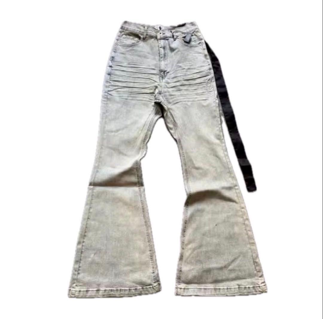 bolan似 white boots cut denim opium