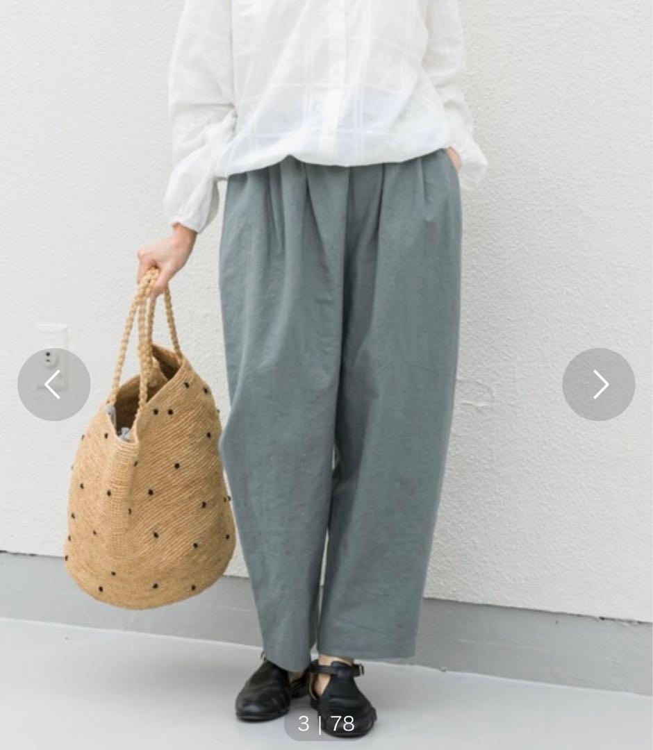 美品◆かぐれ　コットンリネンラミーサルエルパンツ