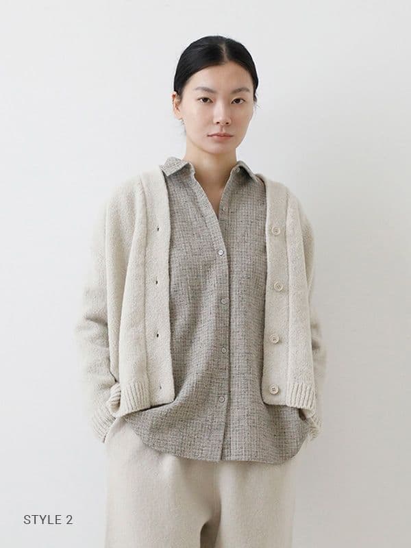 2025年 evam evaコットンリネン　チェックシャツ　30,800円