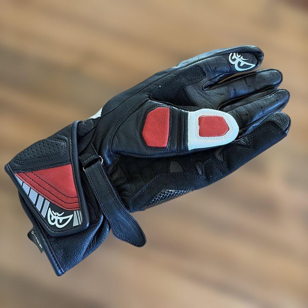 BERIK G175 バイクグローブ 赤/白レーシンググローブ　サイズ2XL