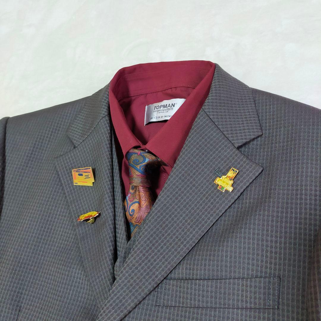 90S　FICCE　46　3釦スリーピーススーツ