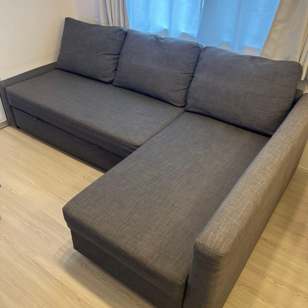 【直接引取】IKEA FRIHETEN ソファベッド ダークグレーフリーヘーテン
