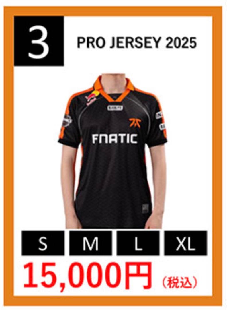 FNATIC 2025 PRO JERSEY ユニフォーム　Lサイズ
