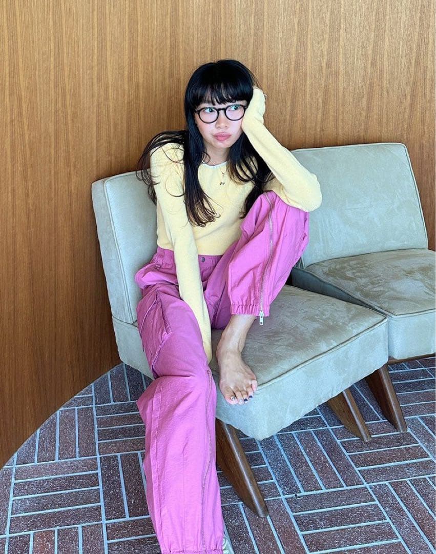 searoomlynn ☆ ヘムZipルーズカーゴパンツ（ピンク）