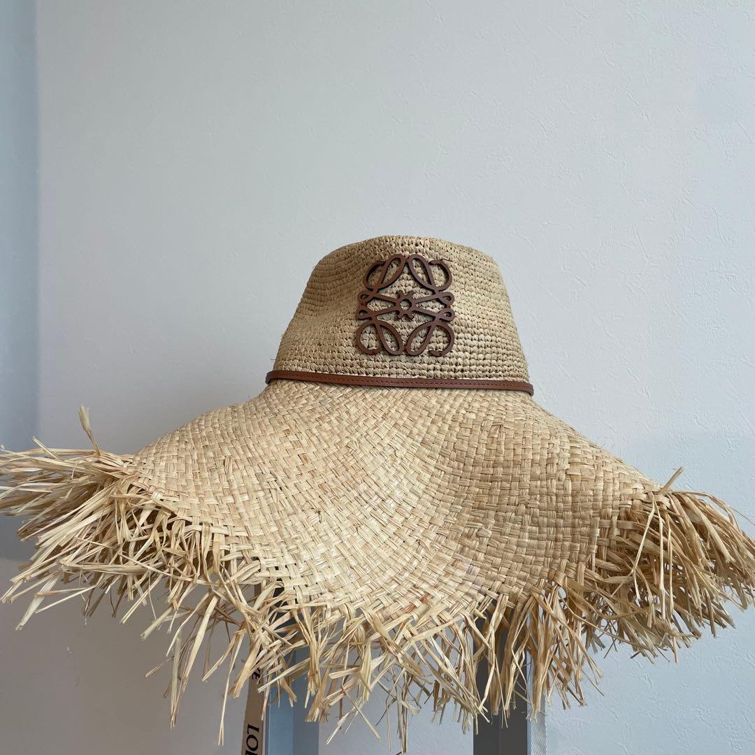 ロエベ×パウラズイビザ　カウボーイ フリンジ ラフィアハット◇59サイズ