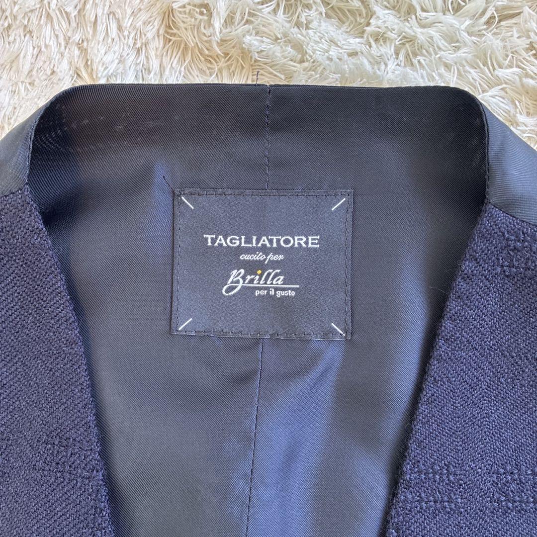 【極美品】TAGLIATORE タリアトーレ ジレ ベスト 44 ネイビー
