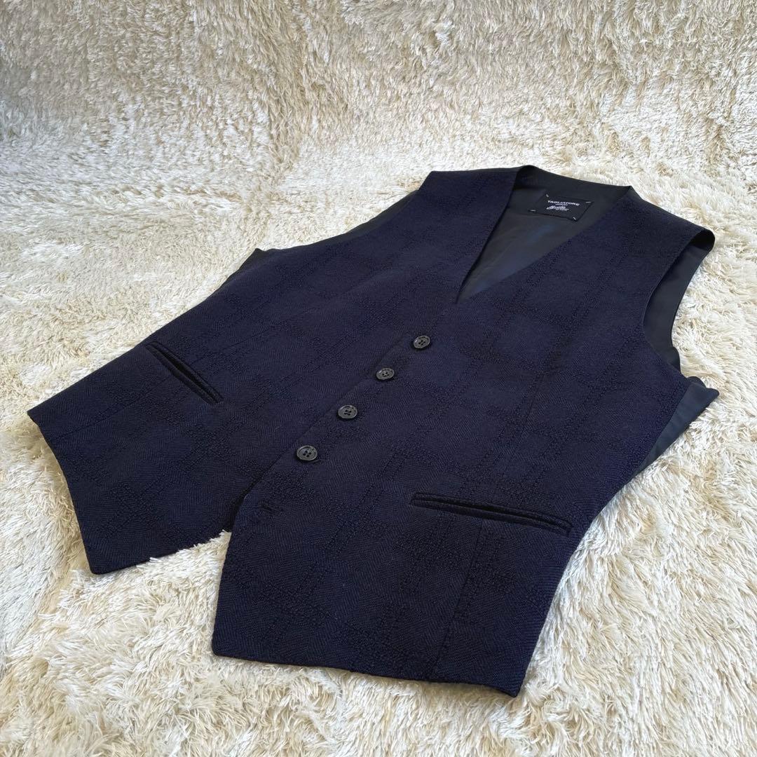 【極美品】TAGLIATORE タリアトーレ ジレ ベスト 44 ネイビー