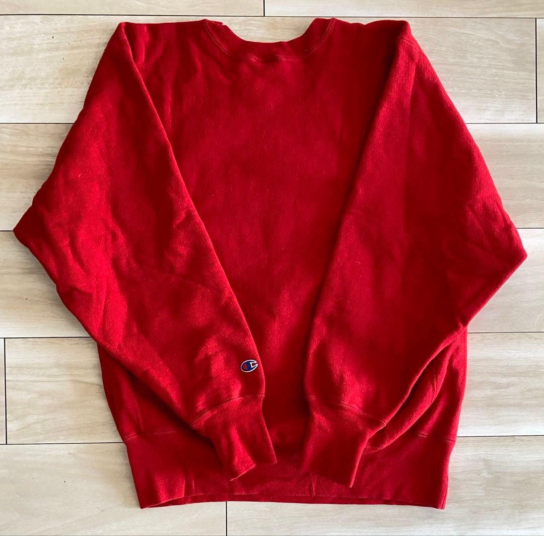 美品 90s USA製 champion リバースウィーブ 赤 Lサイズ
