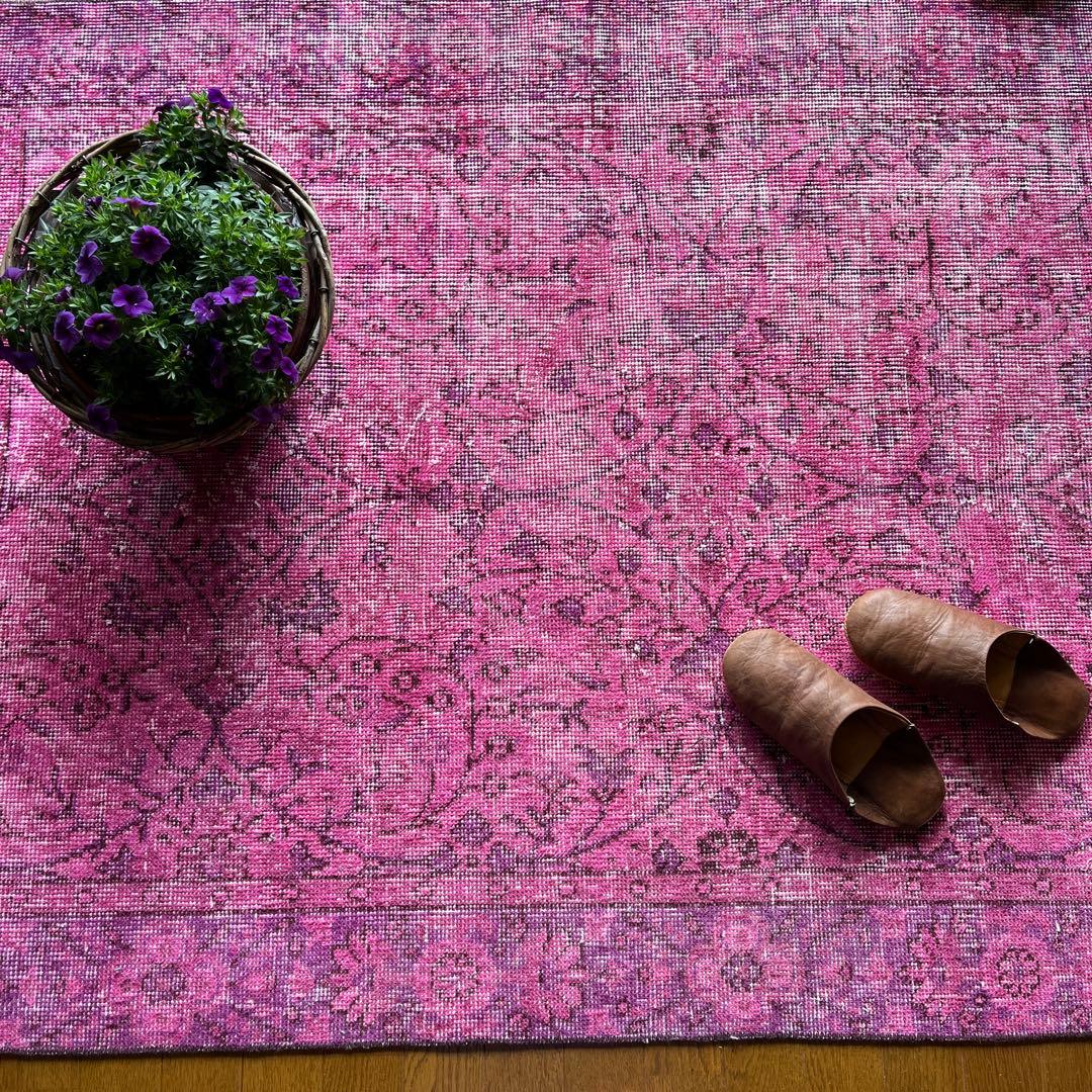 Punch(ᵔᴥᵔ)さん専用 トルコヴィンテージラグNo.94マゼンタピンク