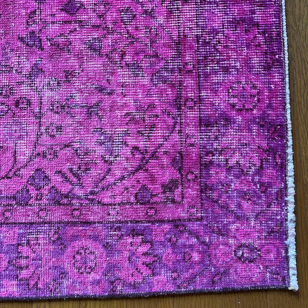 Punch(ᵔᴥᵔ)さん専用 トルコヴィンテージラグNo.94マゼンタピンク