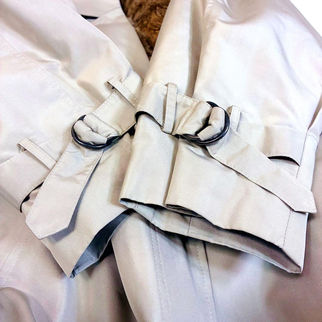 イタリア製 EMBA 絹 シルク ロングコートフォックスファー ファーライナー