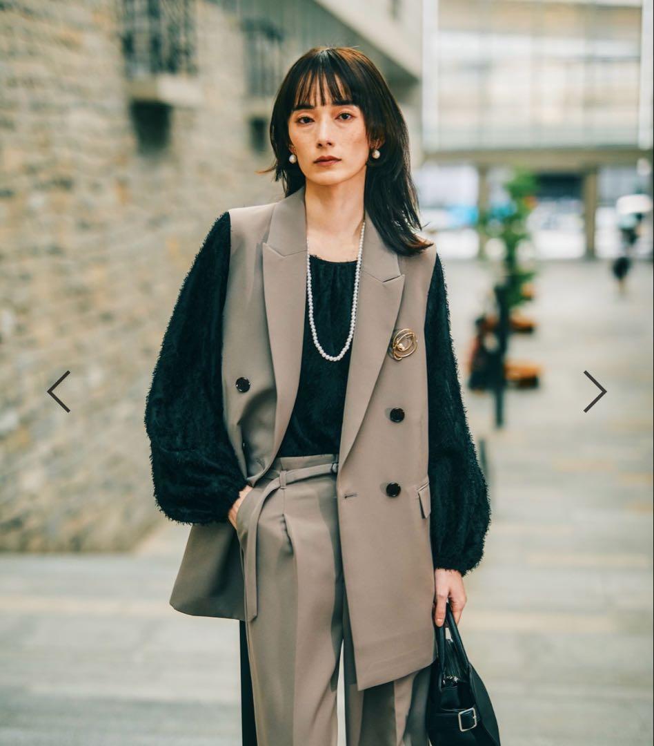 Ｗクロスダブルジレ　モカーキー