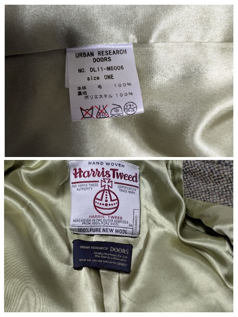❀アーバンリサーチ × ハリスツイード テーラードジャケット ウール