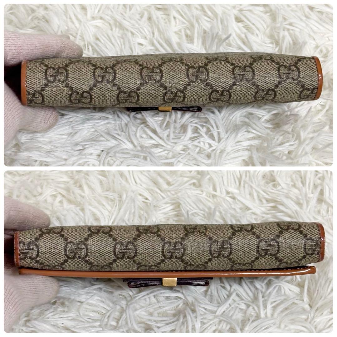 グッチ　長財布　二つ折り財布　リボン　インターロッキング　GGスプリーム　PVC