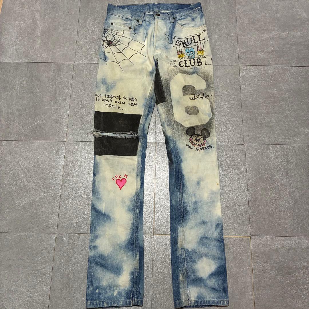 【極美品】ksubi ペイントデニムパンツ ストレッチ Y2K 28