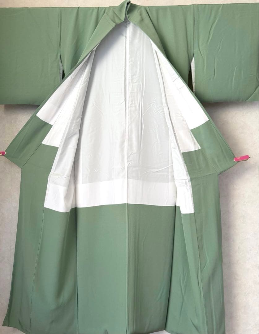 a14【特価】美品 正絹 色無地 裄 67